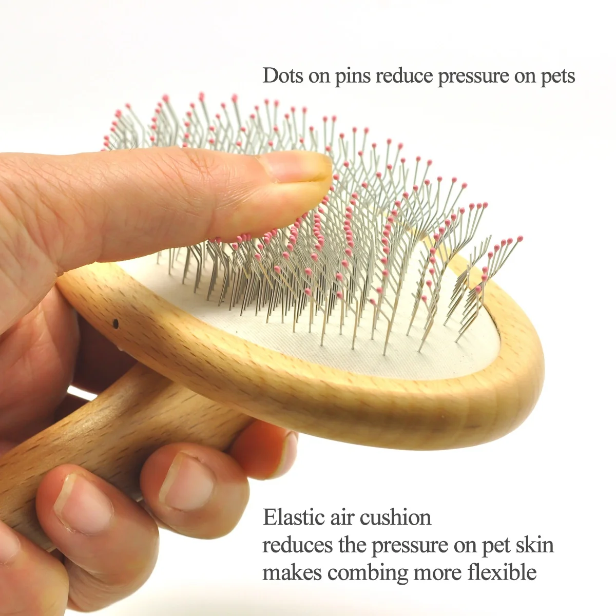 Baoli Odm Mascotas Cepillo 115x172mm Pet Wooden Grooming Brush Pet Massage Cleaning Slicker Brush Set With Sticky Ball Hair Remo