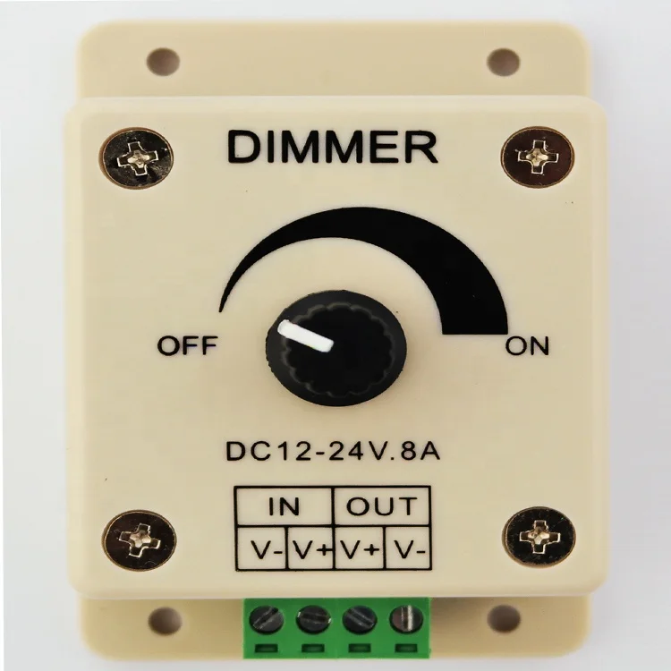 LED Strip Dimmer DC12-24V LED Dimming 8A Constant Voltage LED Dimming Rotary Dimmer with CE