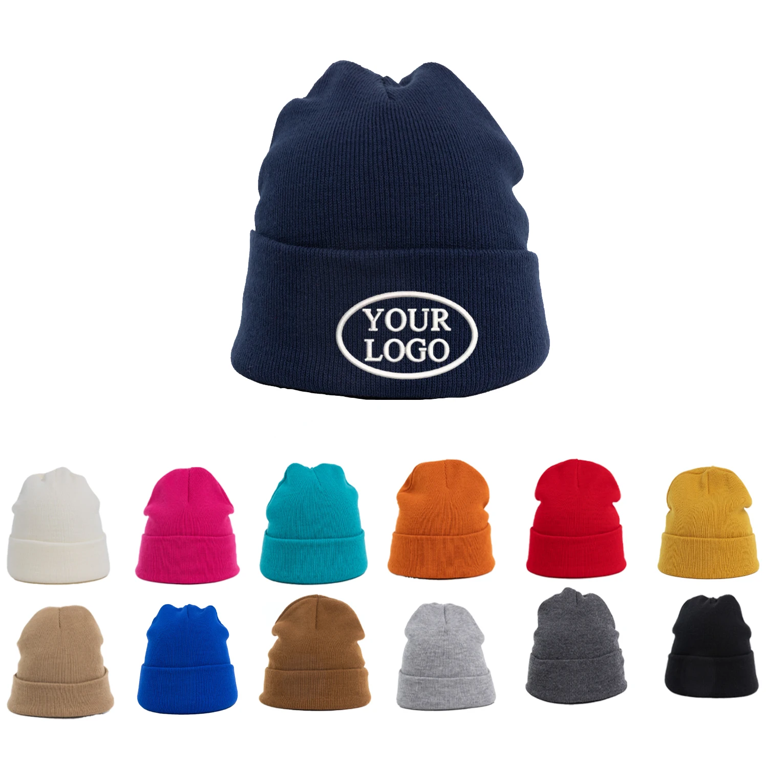 Wholesale Black Blank Winter Unisex custom fisherman plain flat designer acryliccustom logo beanie hats