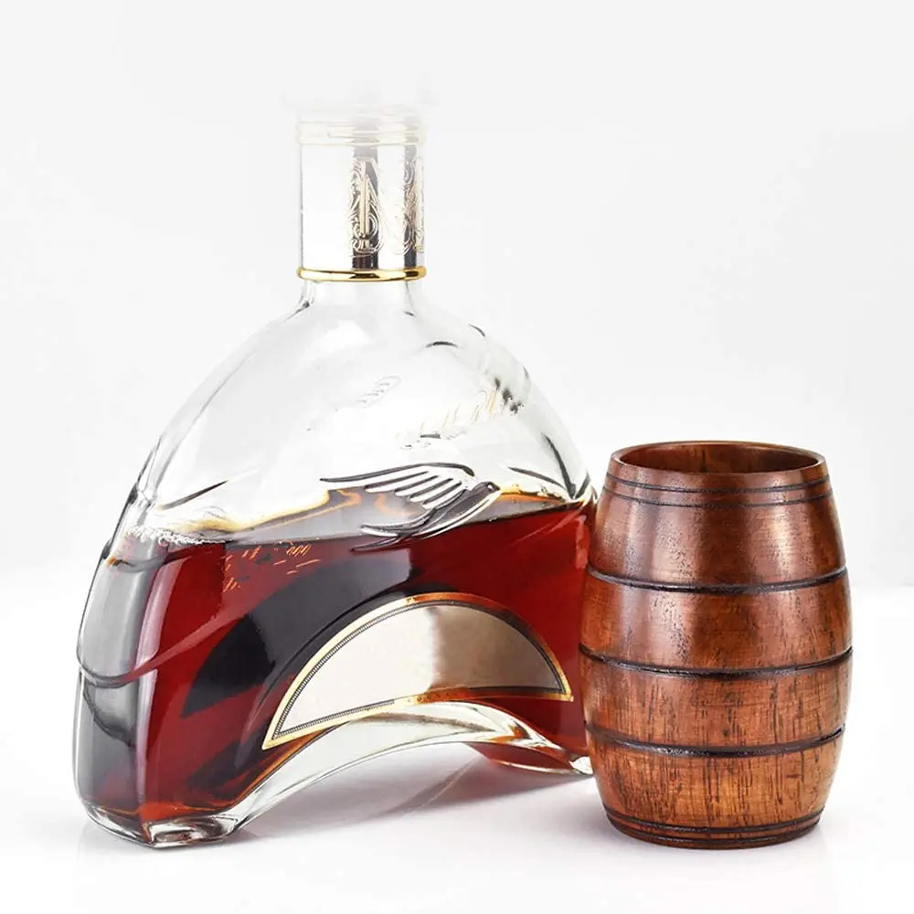 Heat Insulation Wine Barrel Wood Mugs Milk Tea Bamboo Coffee Cups