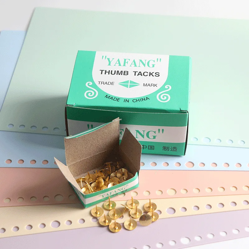 High Quality Office Stationery Wholesale Silver Golden Assorted Color Creative Pushpins Thumb Tacks Drawing Pins