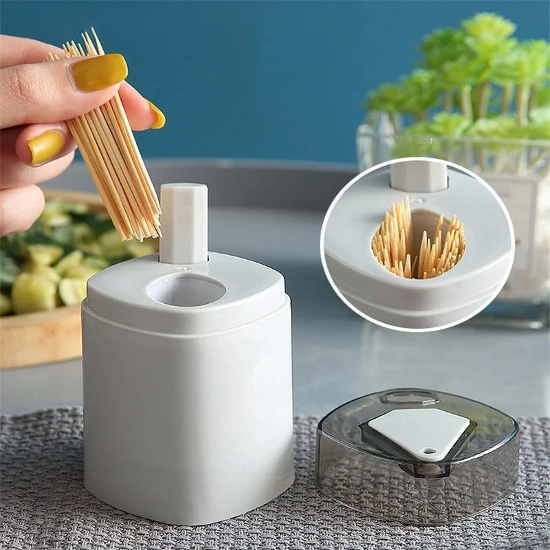 New Design For Restaurant Home Automatic Pressing Toothpick Tank Automatic Push Type Small Toothpick Box Toothpick Holder