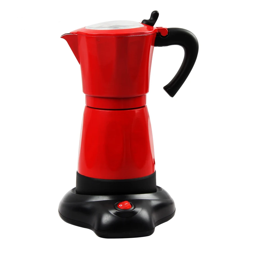 Factory aluminium Electric coffee maker 6cup 300ml moka maker 480W Italian moka pot