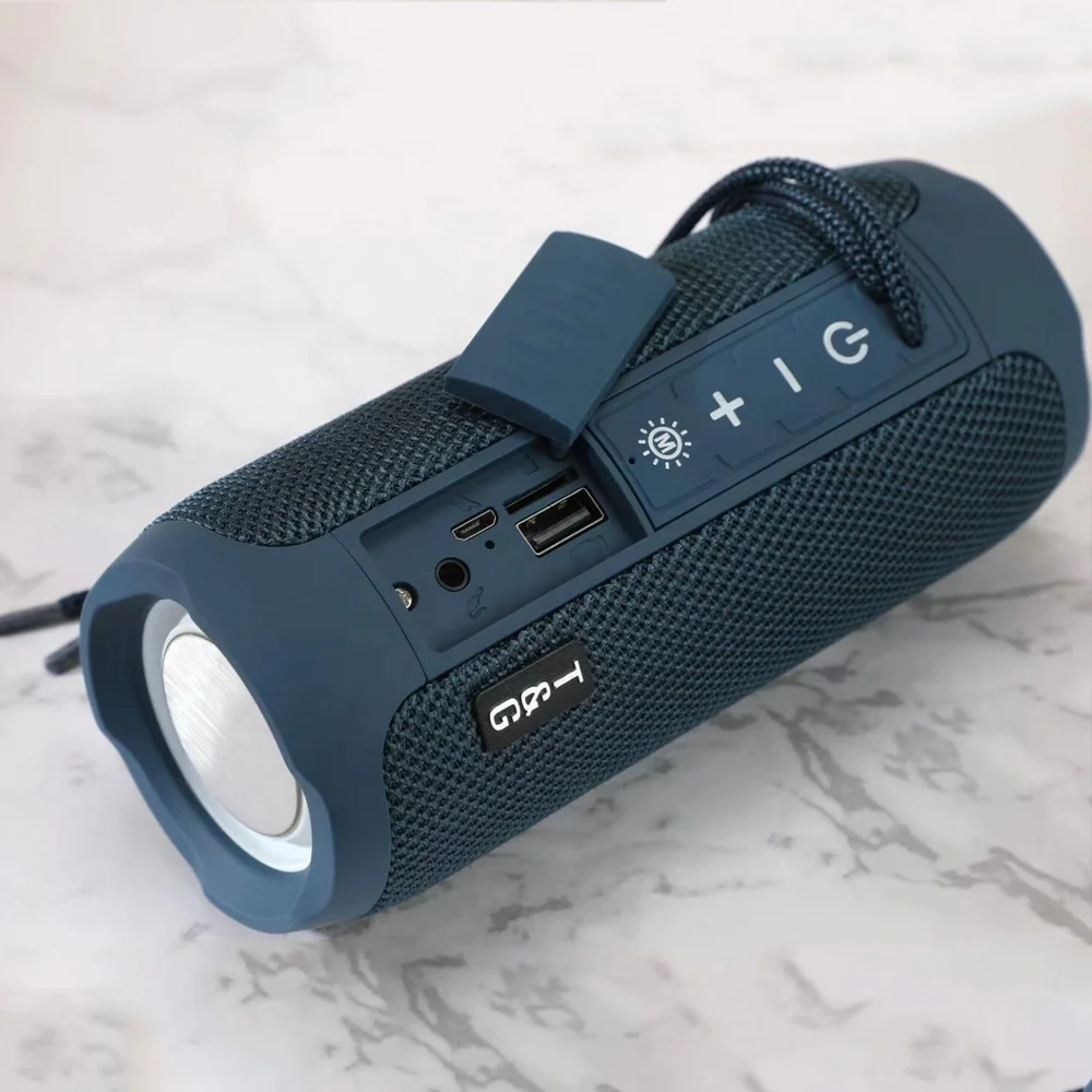 Portable Blue tooth Speaker 1200MAH RGB LED Light Wireless Boombox Waterproof Outdoor Subwoofer Stereo Loudspeaker