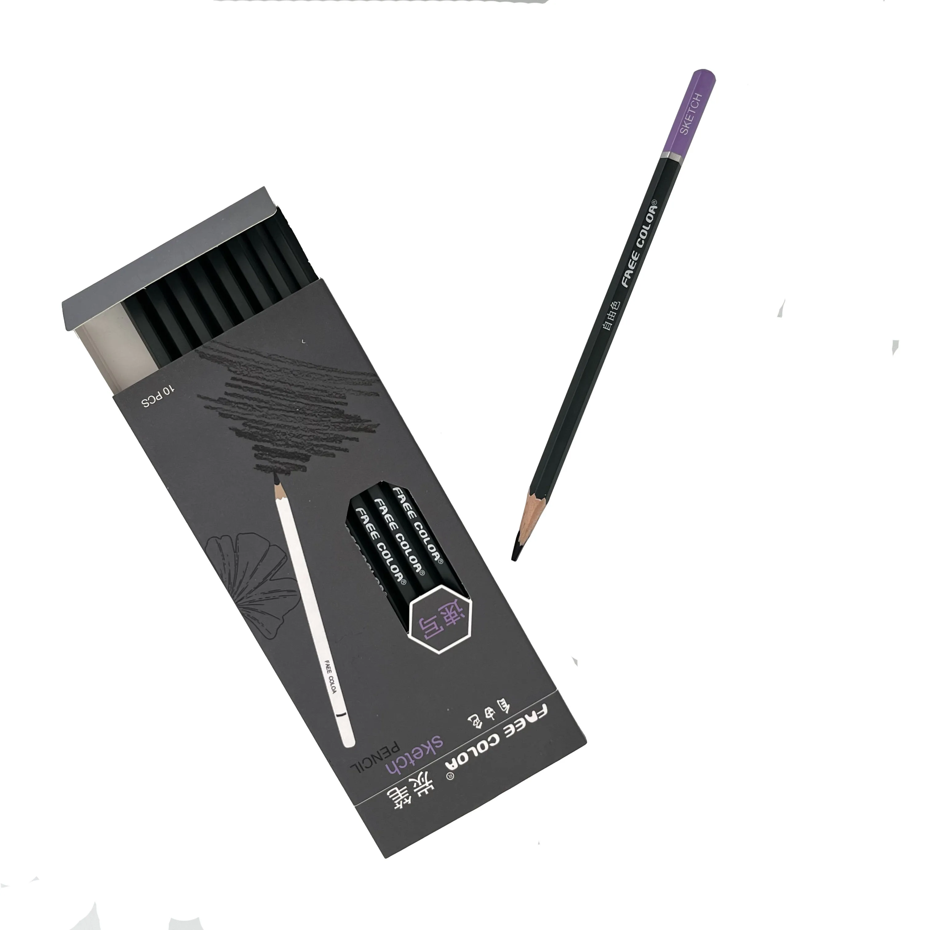 Wholesale Professinal Sketching Pencils For Artist High Quality Wooden Charcoal Pencils Set For Sketching