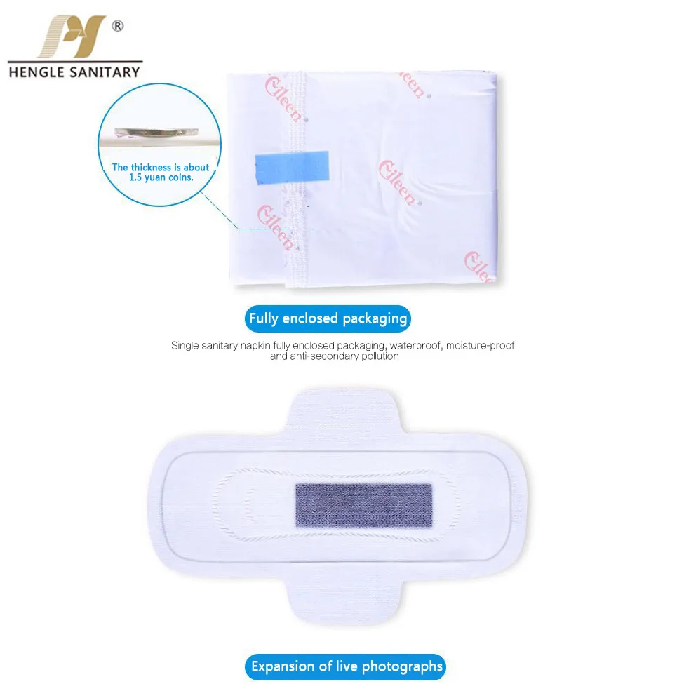 Wholesale High Quality Ultra Thin Absorption 100% Organic Cotton Negative Anion Women Sanitary Napkins Pads