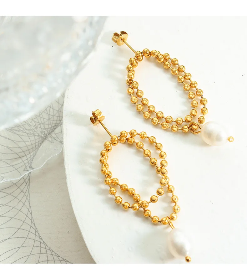 Серьги с натуральным жемчугом