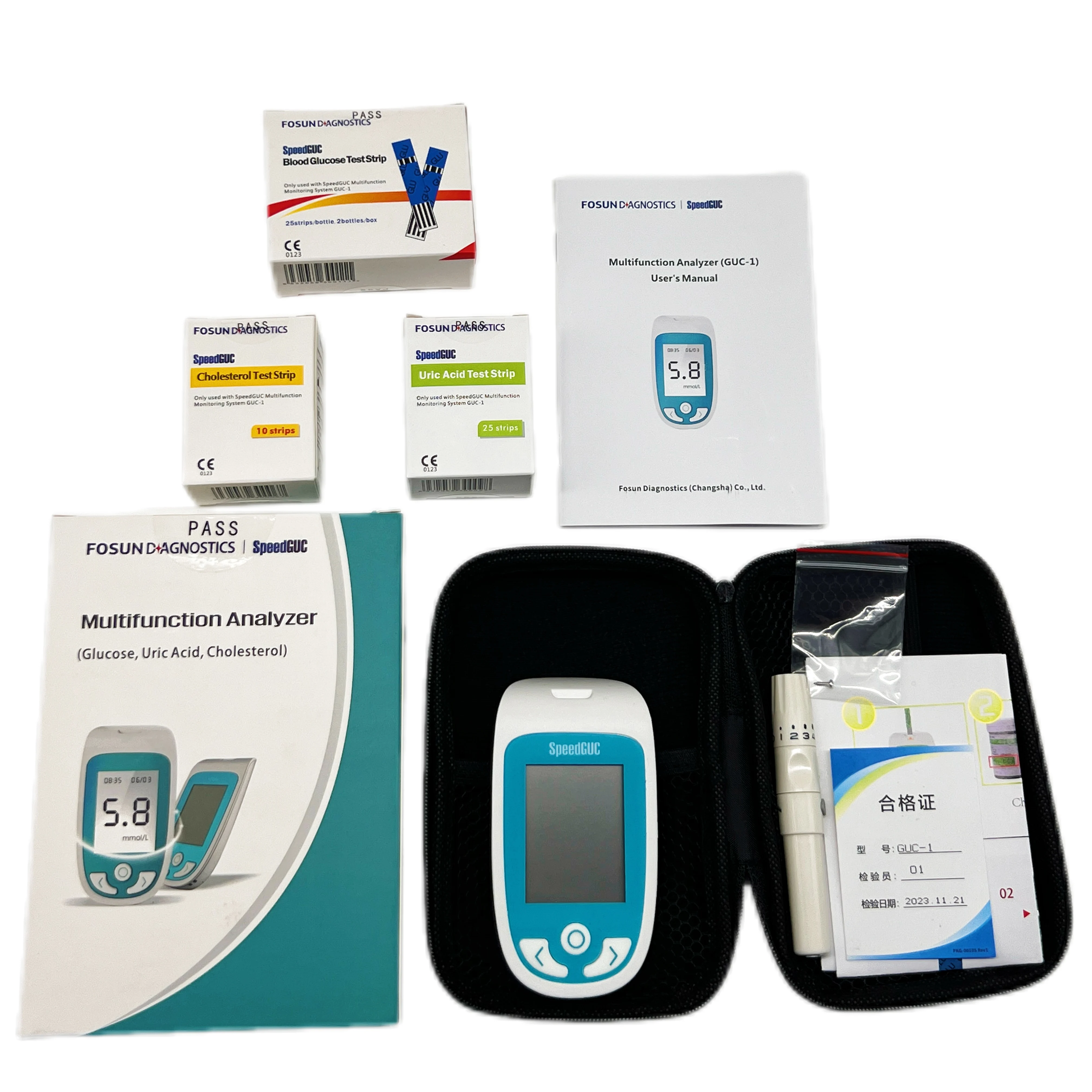 3 In 1 Uric Acid Blood Glucose And Cholesterol Triglycerides Meter Diabetes GUC-1