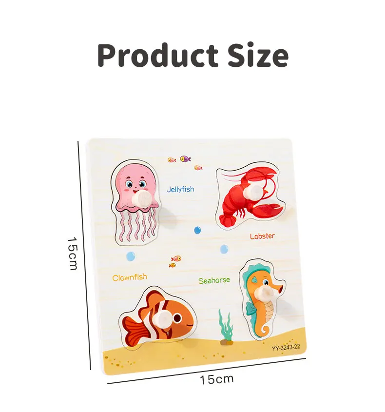 Wooden Mini Cartoon Animal Vehicle Pegged Puzzles Early Educational Learning Toys Baby Montessori Plywood For Kids Boys Girls