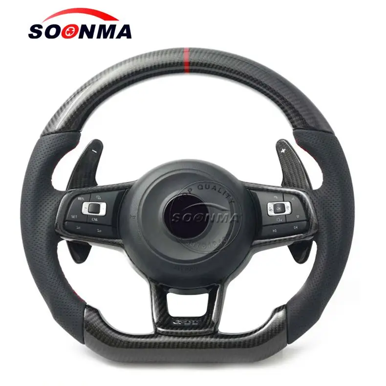 Custom Alcanta Ra compatible with VW Carbon Fiber Steering Wheel For Volkswagen Beetle Racing Wheel Convertible
