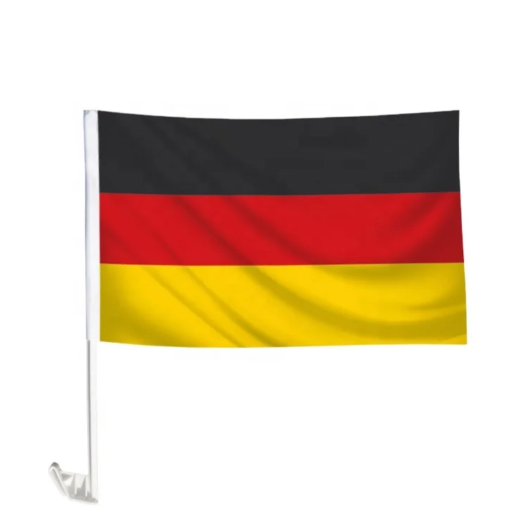 Distinctive Polyester Custom Blank Sublimation Car Flag For Car Windows , Germany plastic car window flag for promotion