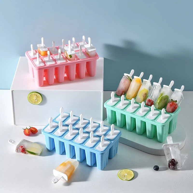 New food grade silicone 4/6 /12cavity  Popsicle mold ice cream mold ice cream cartoon ice cream grinder convenient and practical
