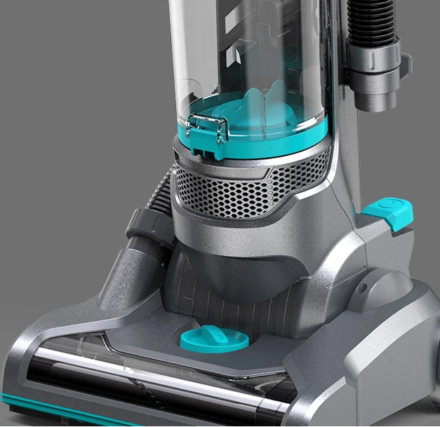 upright home vacuum cleaner with small extra turbo brush on body
