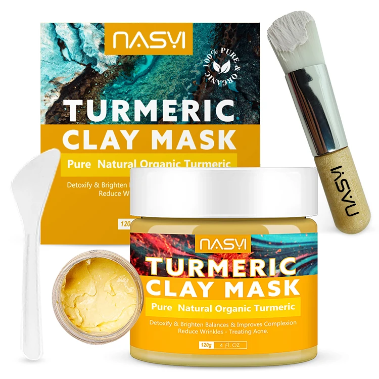 High Quality Turmeric Clay Mask Oil Control Moisturizing Deep Cleansing Cosmetics Face Mud Mask Turmeric Clay Facial Mask