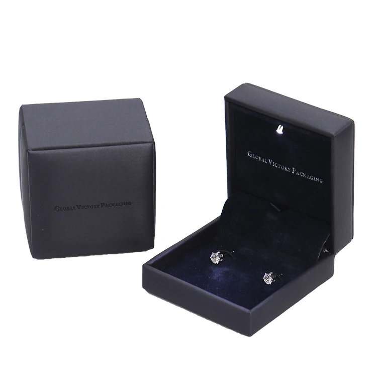 Custom Luxury High Quality Double Ring Jewelry Box With Led Light