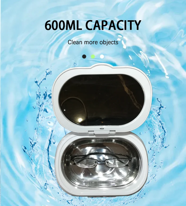 GT-F5 600ml home application portable ultrasonic glasses sunglasses cleaner machine