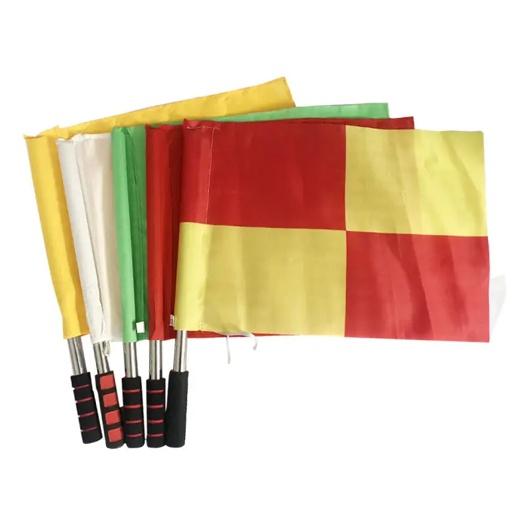 Hot Sales Factory Direct Sale 100% Polyester Play Sports Match Football Soccer Referee Flags