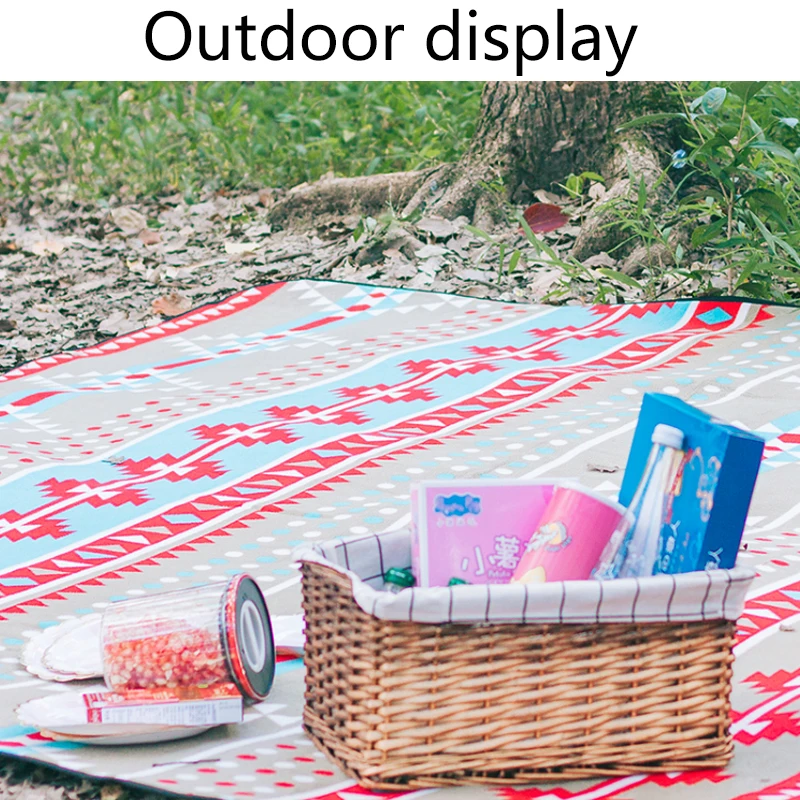 300cmX300cm Polar fleece printed waterproof picnic blanket outdoor play mat for family use