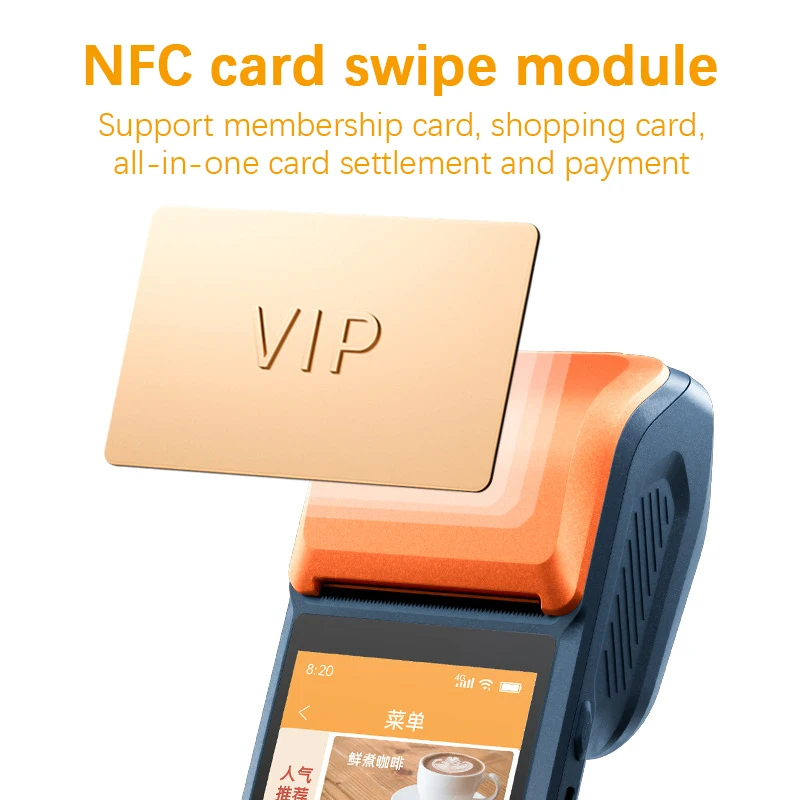 Portable Mini 4 Core WIFI NFC Android Terminal Cash Register Mobile Handheld Pos Machine System With Printer Payment