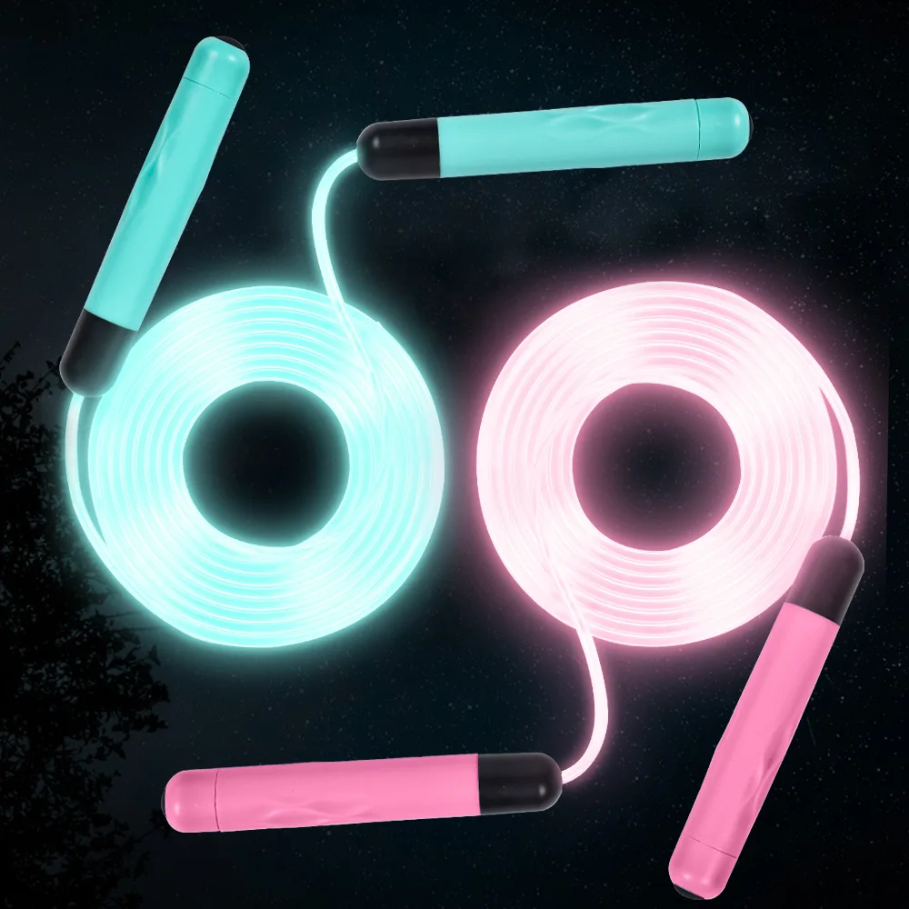 Smart Lose weighted LED jump rope skipping jump ropes for fitness PVC fiber optic luminous skipping rope