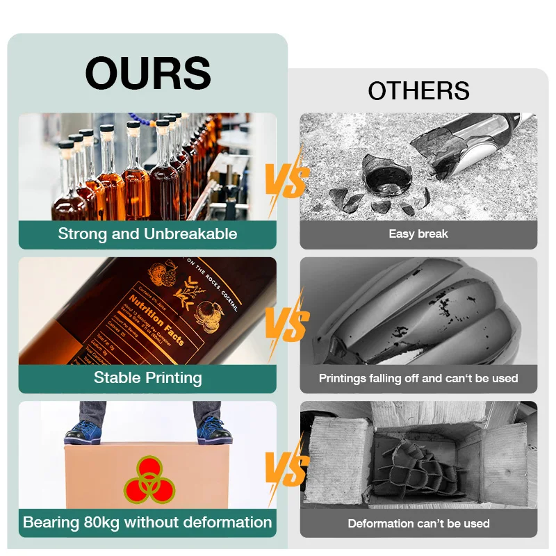 Hot Sale 500ml Clear Glass Wine Bottles Custom Regular Screw Mouth Spirit Glass Bottle round Shape Cork Sealing Decal Packaging