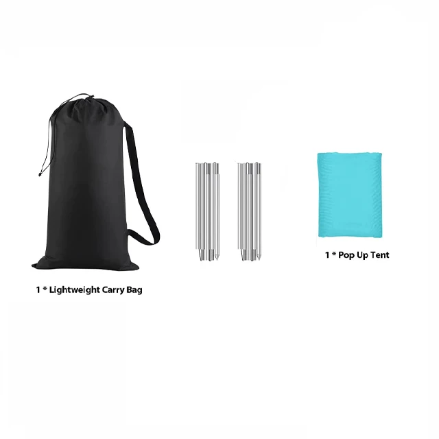 WOQI 33 Easy Set up UPF50+ Four Sandbags Spandex Fabric Summer Beach Tent Sun Shelter Canopy For Outdoor