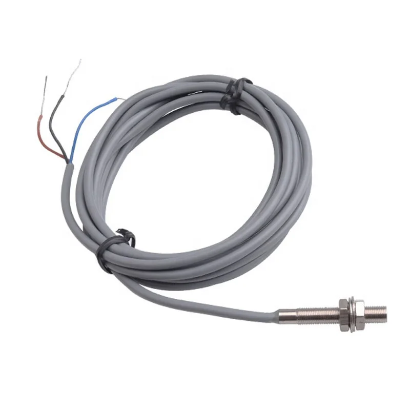 Micro Proximity Switch with 2m Cable M3/M4/M5/M6 NPN PNP NO NC Inductive Metal IP68 Waterproof Three Wire Inductive Sensor