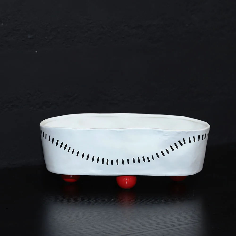 Modern Italian White Red Ceramic Flower Ware Vase European Style Office Model Room & Home Garden Decoration Simple yet Elegant