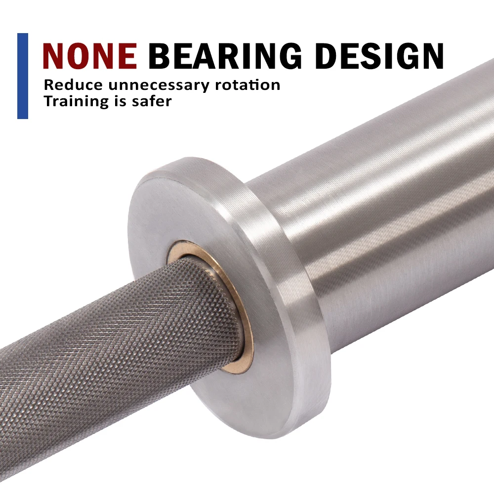 Rouser Fitness Weight Bar Spire Mountain Knurling Barbell Powerlifting Training Stainless Steel Barbell Rod