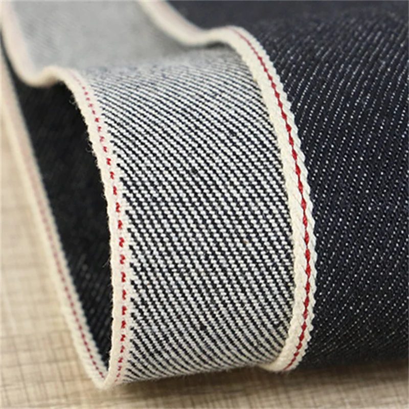 18 OZ plain edge denim fabric wholesale price  for jeans