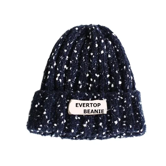 Funny dots cuff knitted beanie hat Fashion Korea style chunky knit warm winter hat