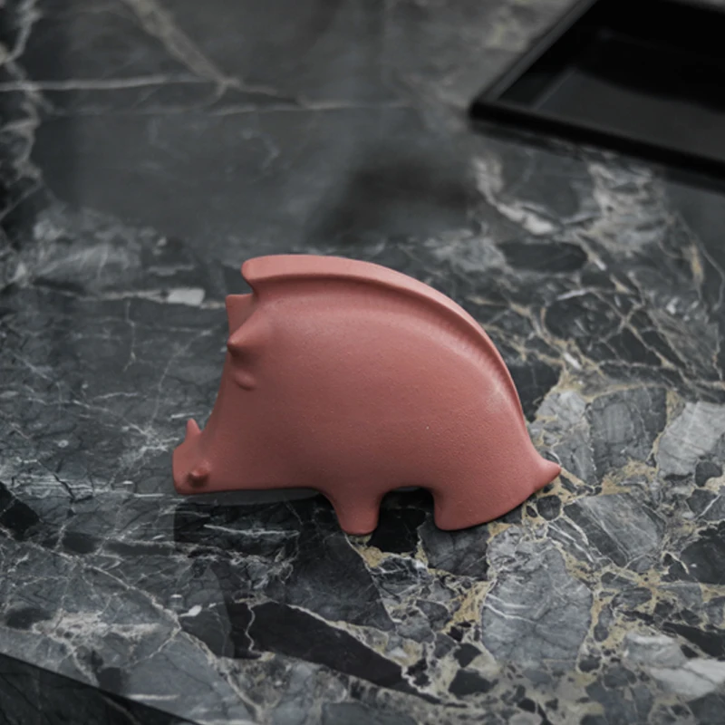 Creative Pink Abstract Resin Sculpture Big Desk Ornament for Home Office & Living Room Unique Home Decor