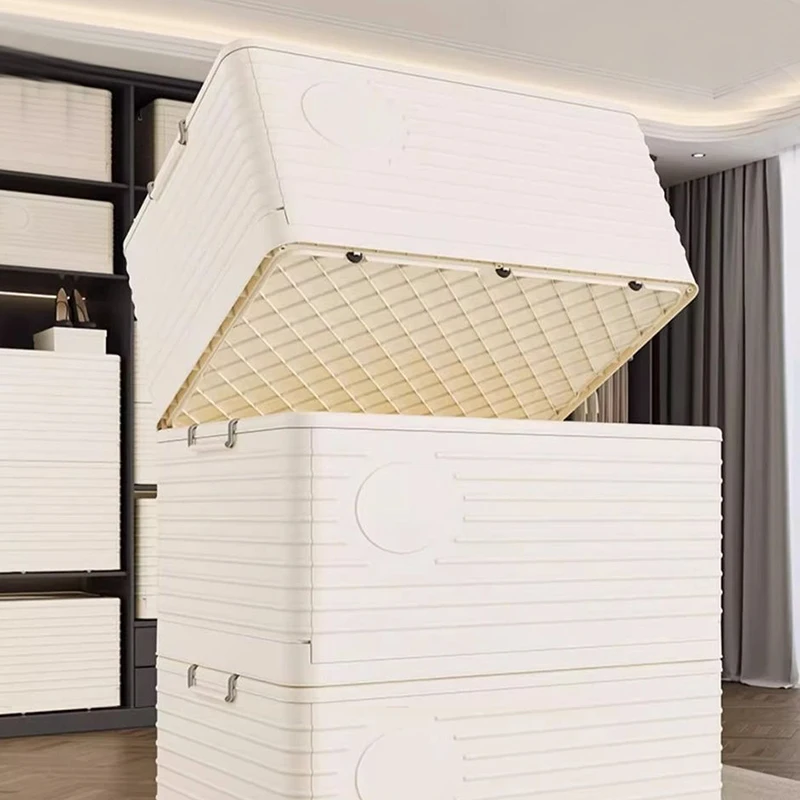 Wannuo Large plastic clothing storage box Folding cube storage boxes Lid plastic storage box for clothes and bedding