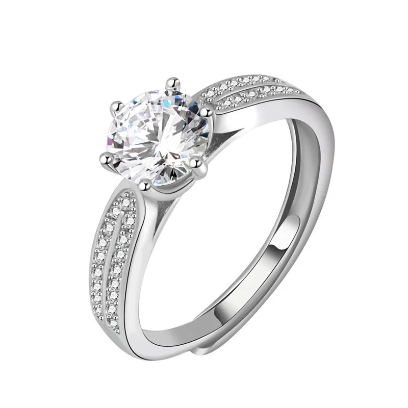 Yiwu Futian Market Directly Fashion Jewelry Gifts Multi Row Diamond Adjustable Ring for Ladies