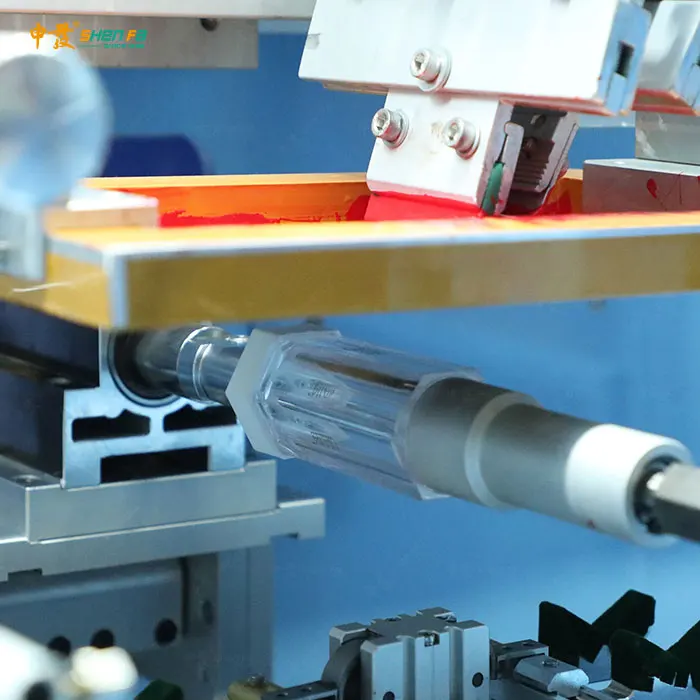 Fully Automatic screen printing machine for conical,voal,square,more irregular products, glass bottle,jar screen printer