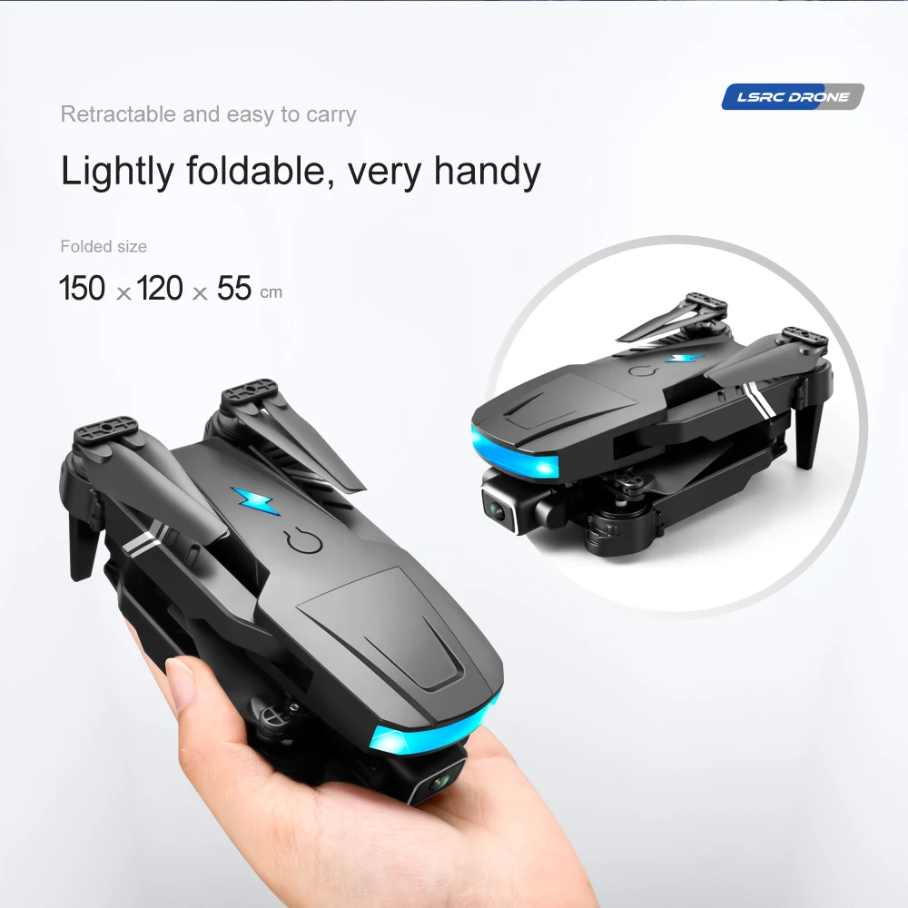 2021 Wholesale Mini Drones with 4K HD camera dual lens drone-avec-cam pocket drone with LED light WIFI RC Plane Toys