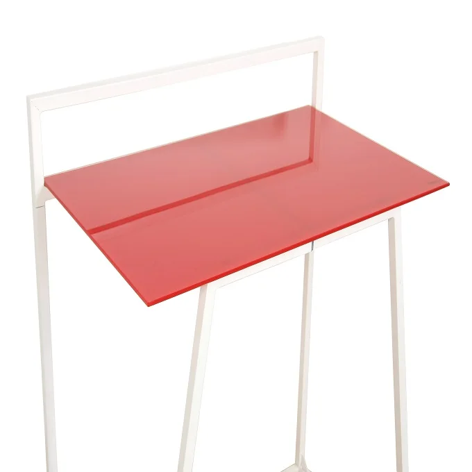 Red Cheap Convertible Metal Gaming Table Bedroom Gamer Computer Table with Pink Finish