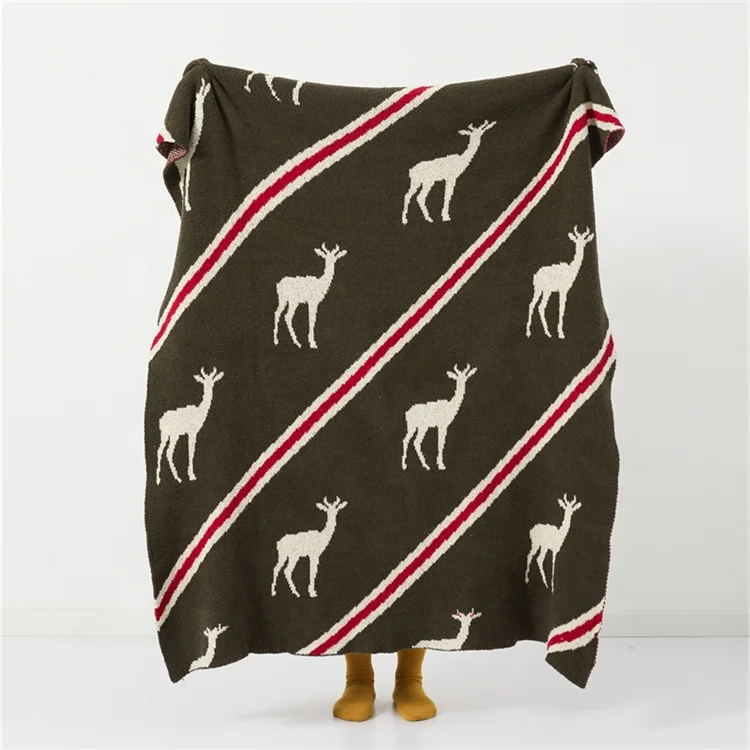 OEKO-TEX soft fluffy 100% polyester knitted blanket for home decoration ASK