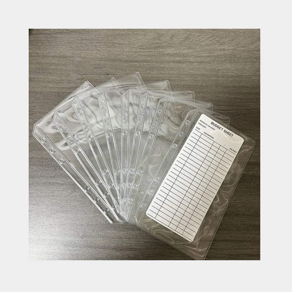 Top Selling High Quality Waterproof Enough Stock Money Saving Clear Transparent A6 Envelopes PVC Envelop Cash Envelope Clear