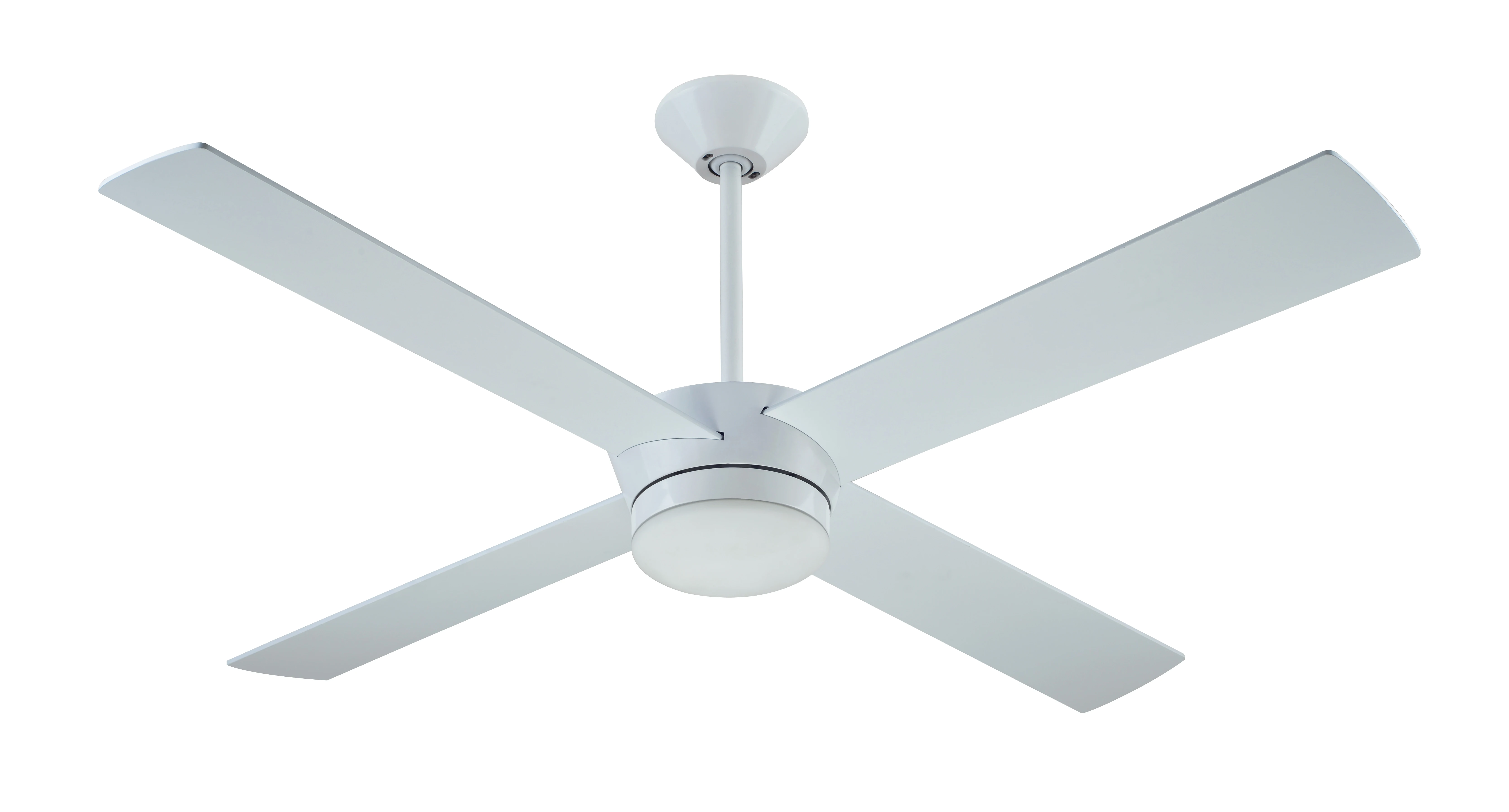 52 inch Modern Air Cooling Fan Simple DC Motor White LED Ceiling Fan Light, 4 Plywood Blades, include Remote Control