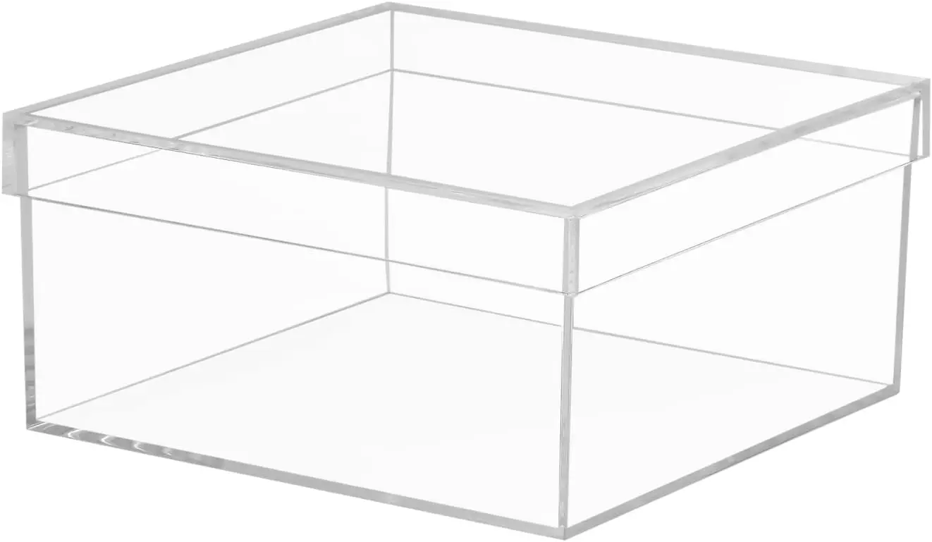 Thick clear acrylic box with  lid acrylic square box for displaying