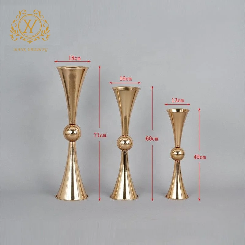 Tall Gold Wedding Bell Tabletop Vase Home Shop Wedding Centerpieces Tabletop Flower Stand Pieces