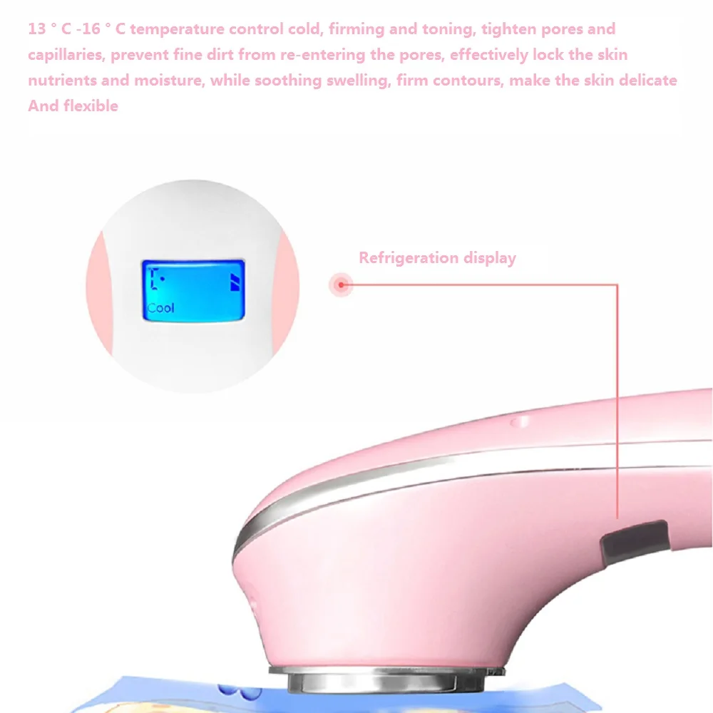 Hot And Cold Ultrasonic Anti Aging Face Beauty Device For Wrinkle Removal Facial Toning
