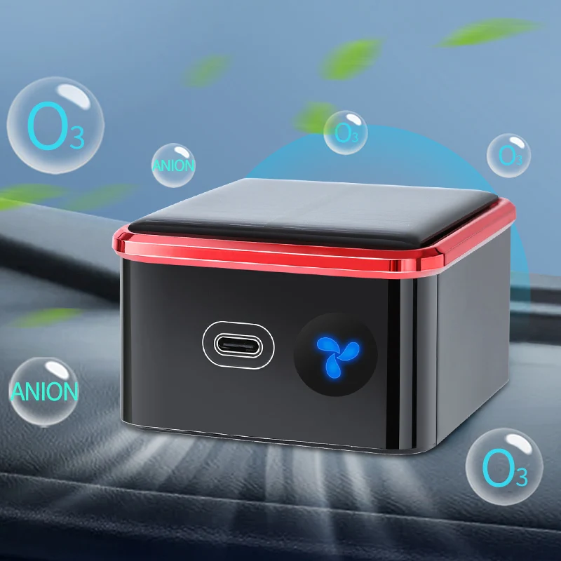 Solar Energy Car Air Purifier with Odor & Smoke Removal Deodorization Features