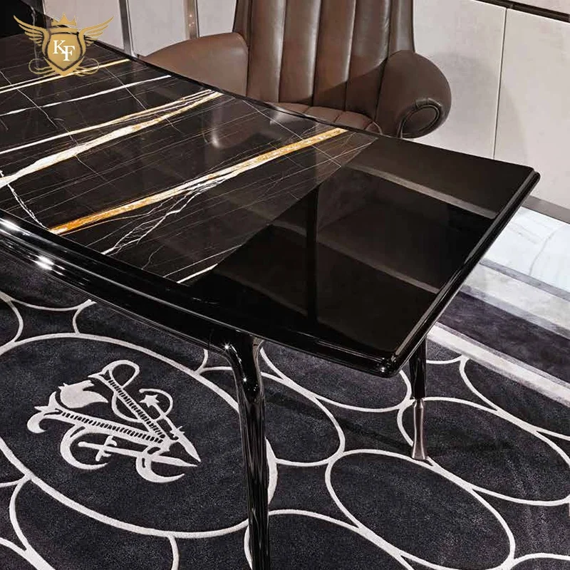 KF Casa wholesale home office luxury Italian design study room executive office desk marble office table with leather chair