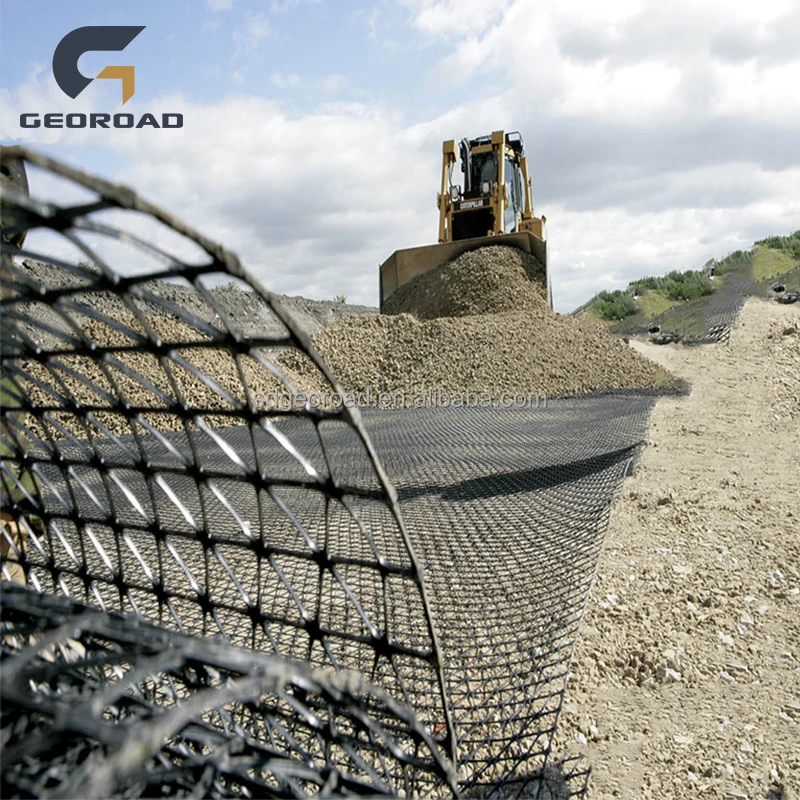 TX130 TX140 TX150 TX160 PP Geomalla Triaxial Geogrid Used In Road Reinforcement Construction