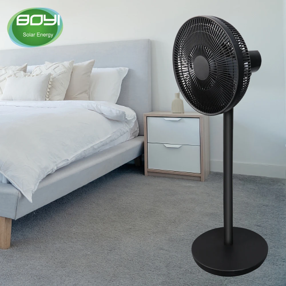 solar power 16 inch 12 inch vertical fan solar stand fan with panel