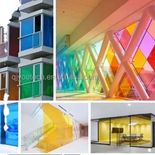 Light Yellow PVB Film Laminated Safety Glass Solid Structure Building Construction Kitchen Staircase Decorative Glass