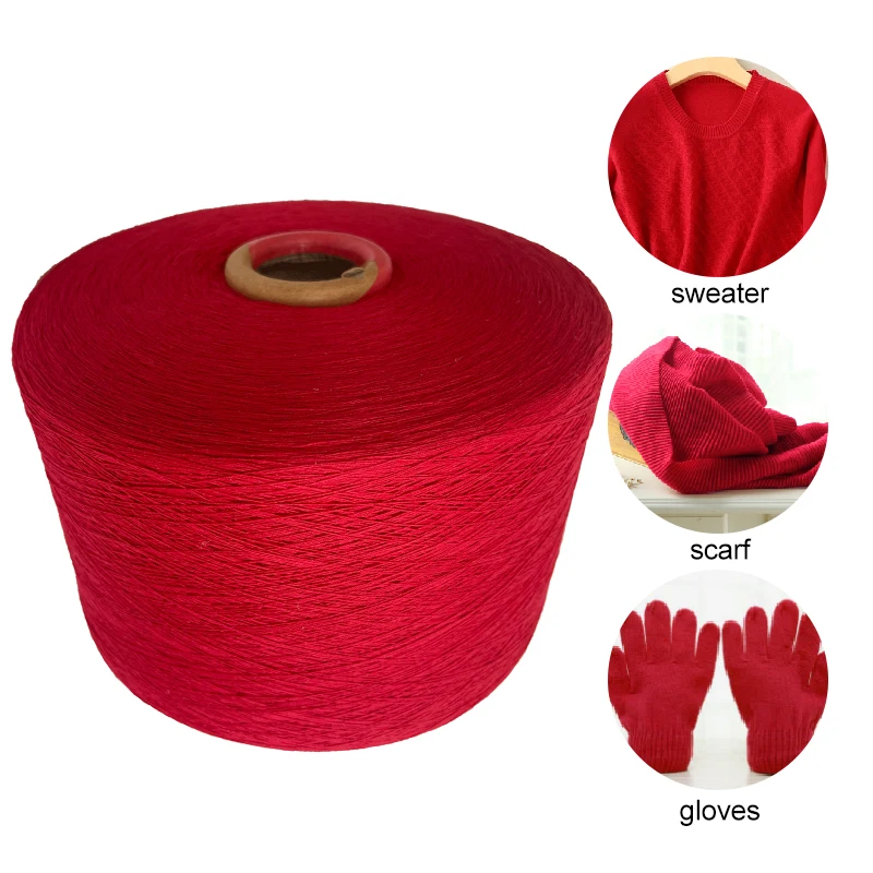 High Tenacity Knitting Machine Recycled Weaving Polyester Yarn Knitted Open End Acrylic Blended Yarn For Sale