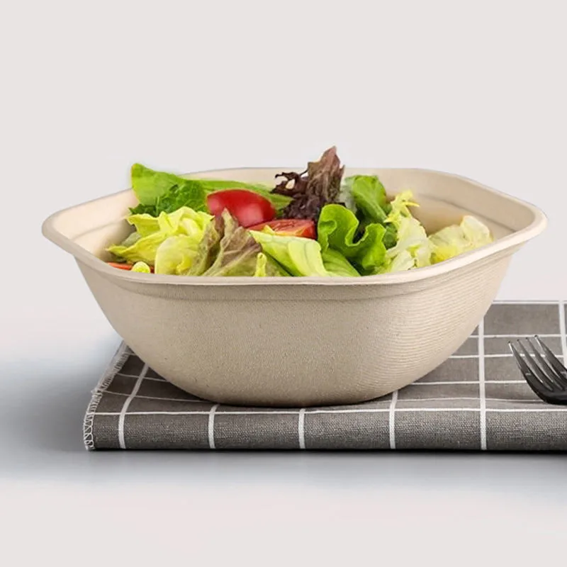 Biodegradable Sugar cane take away packaging Food Container Sugarcane Bagasse Pulp Lunch Plate bowl with Lid